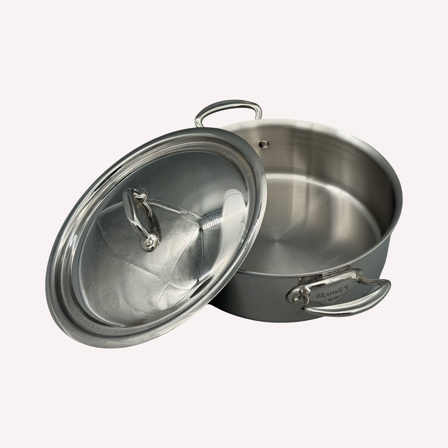 Mauviel Kochtopf aus Edelstahl – 30 cm Ø mit Deckel | Induktionsgeeignet | Neu ohne OVP