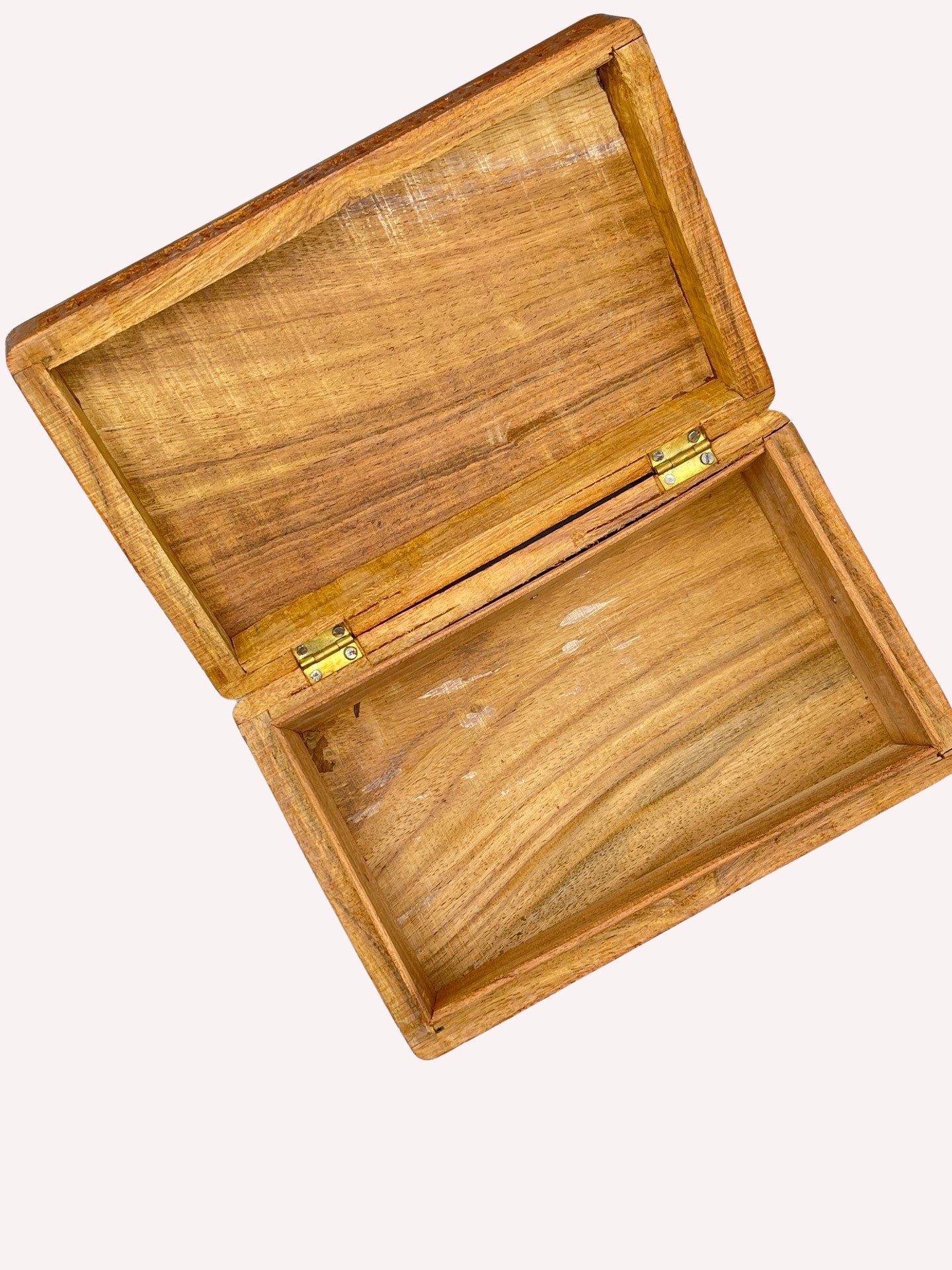HOLZKISTE DOSE GESCHNITZT ZIGARRENBOX 50er
