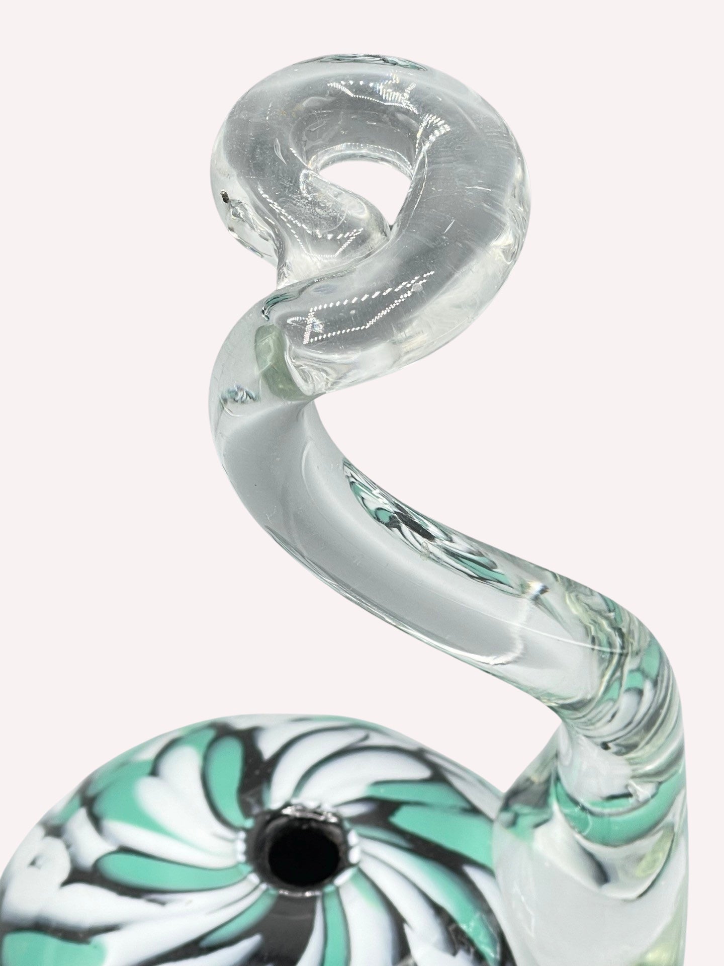 VASE GLASBLASEREI BAD MALENTE WEISS TÜRKIES HANDMADE