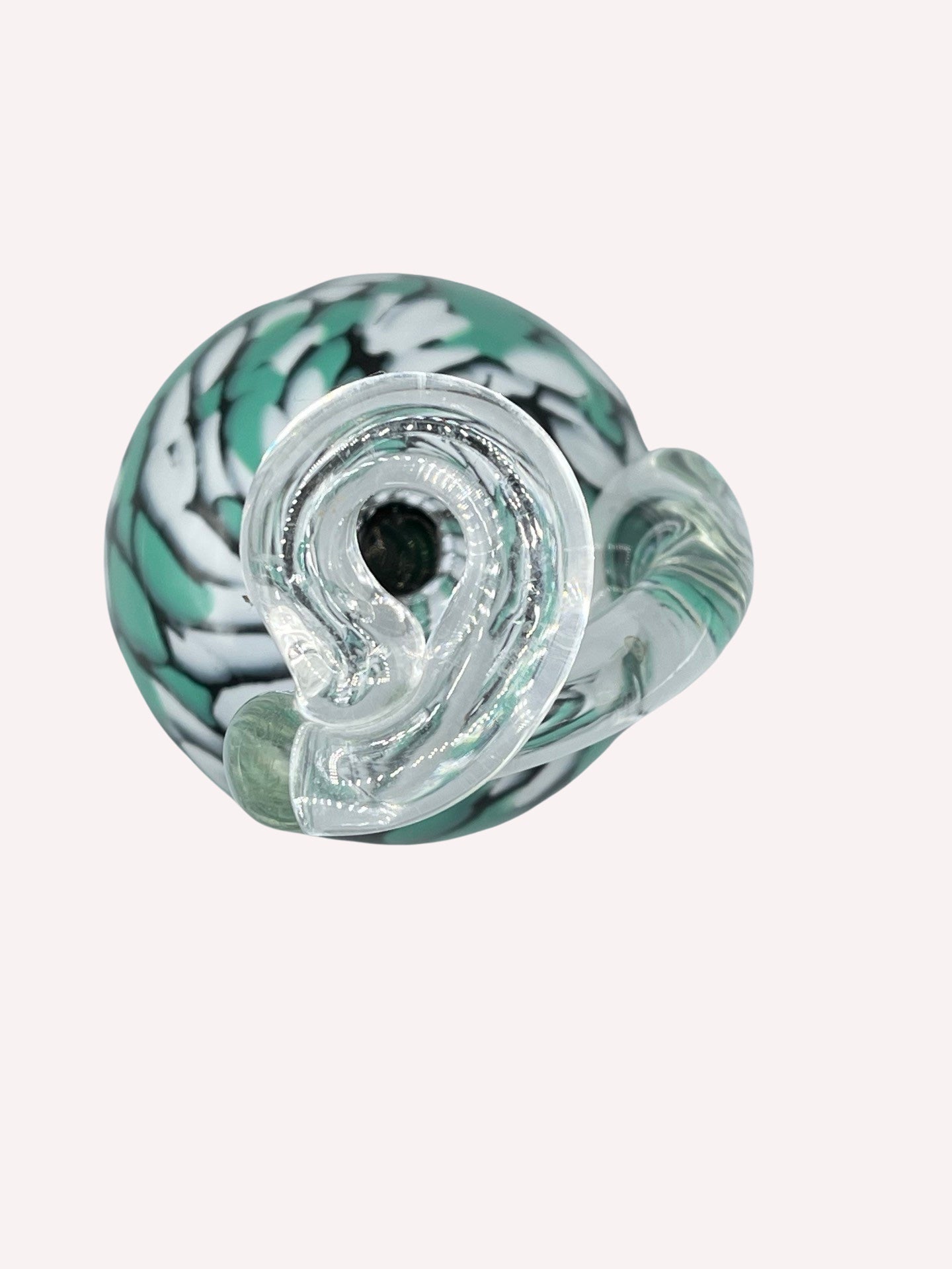 VASE GLASBLASEREI BAD MALENTE WEISS TÜRKIES HANDMADE