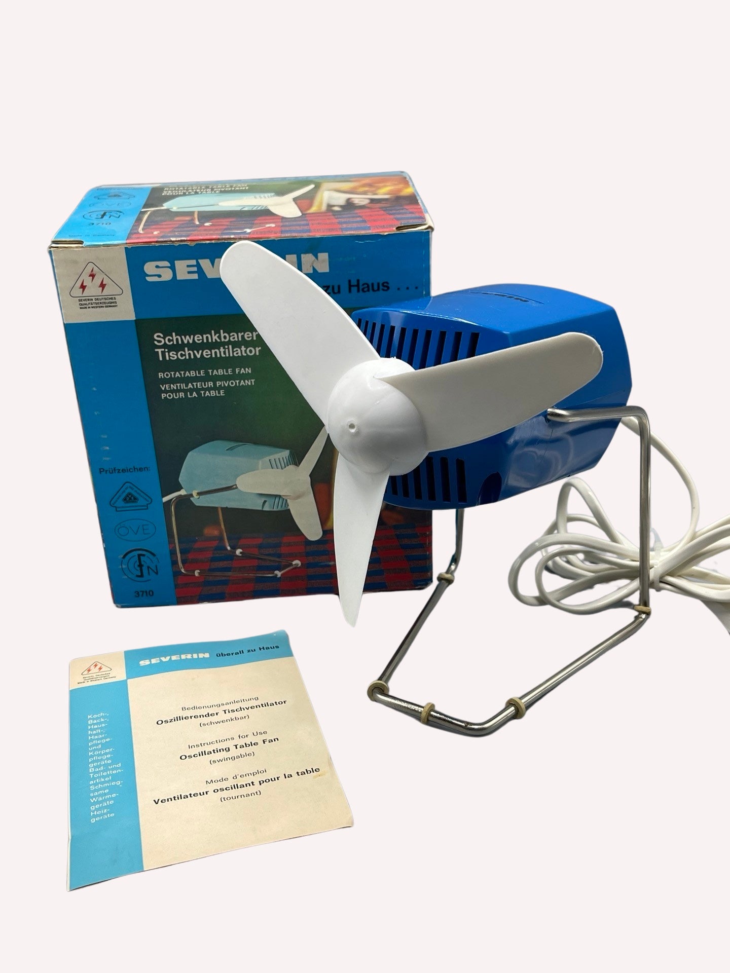 TISCHVENTILATOR SCHWENKBAR VINTAGE SEVERIN 3710 BLAU