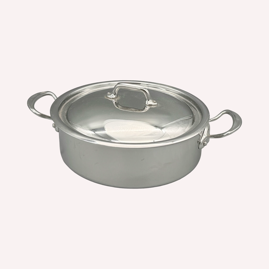 Mauviel Kochtopf aus Edelstahl – 30 cm Ø mit Deckel | Induktionsgeeignet | Neu ohne OVP