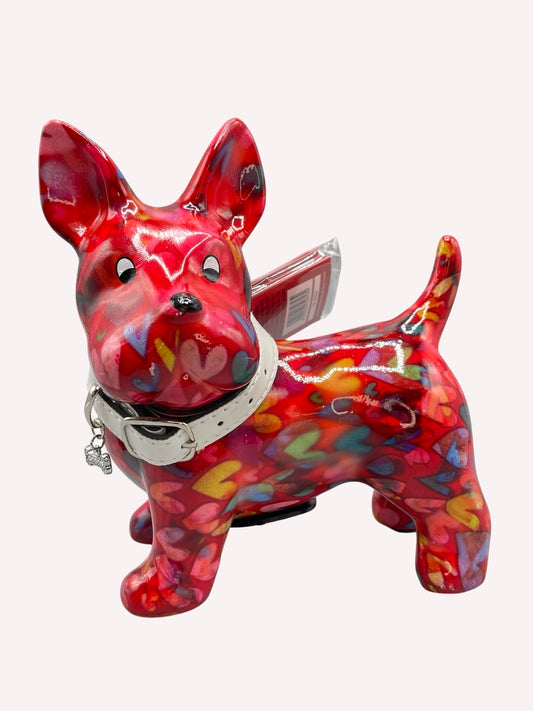 Spardose POMME PIDOU - Terrier Boomer - rot / Mustermix