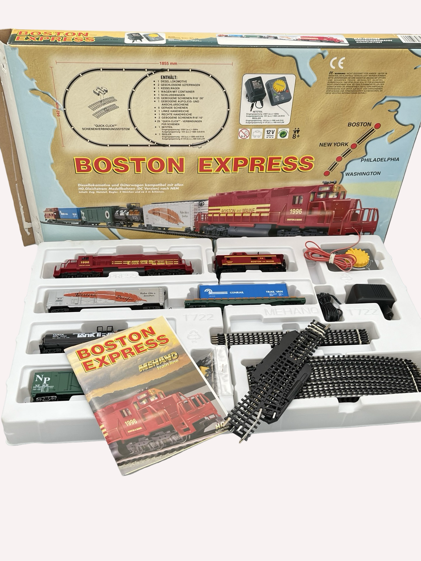 Mehano elektrische Eisenbahn H0 T722 Startset Boston Express E471 NEU OVP