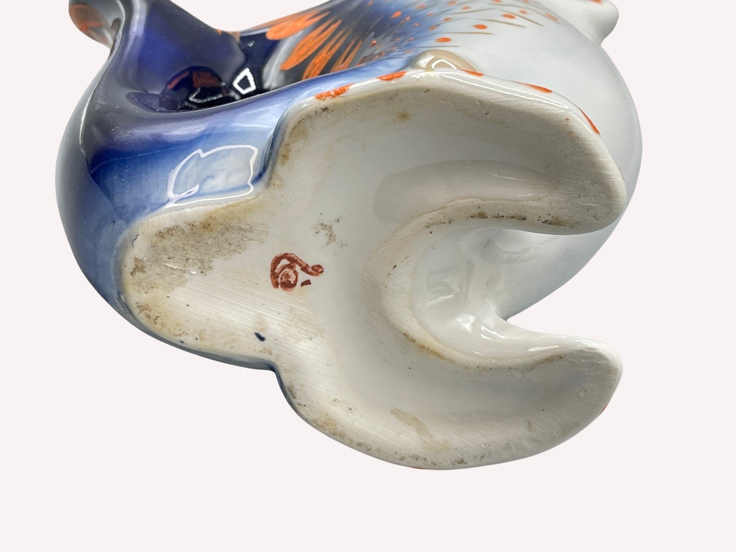 Fischkaraffe Schnapskaraffe Pitcher Porzellan mit 6 Shotbecher