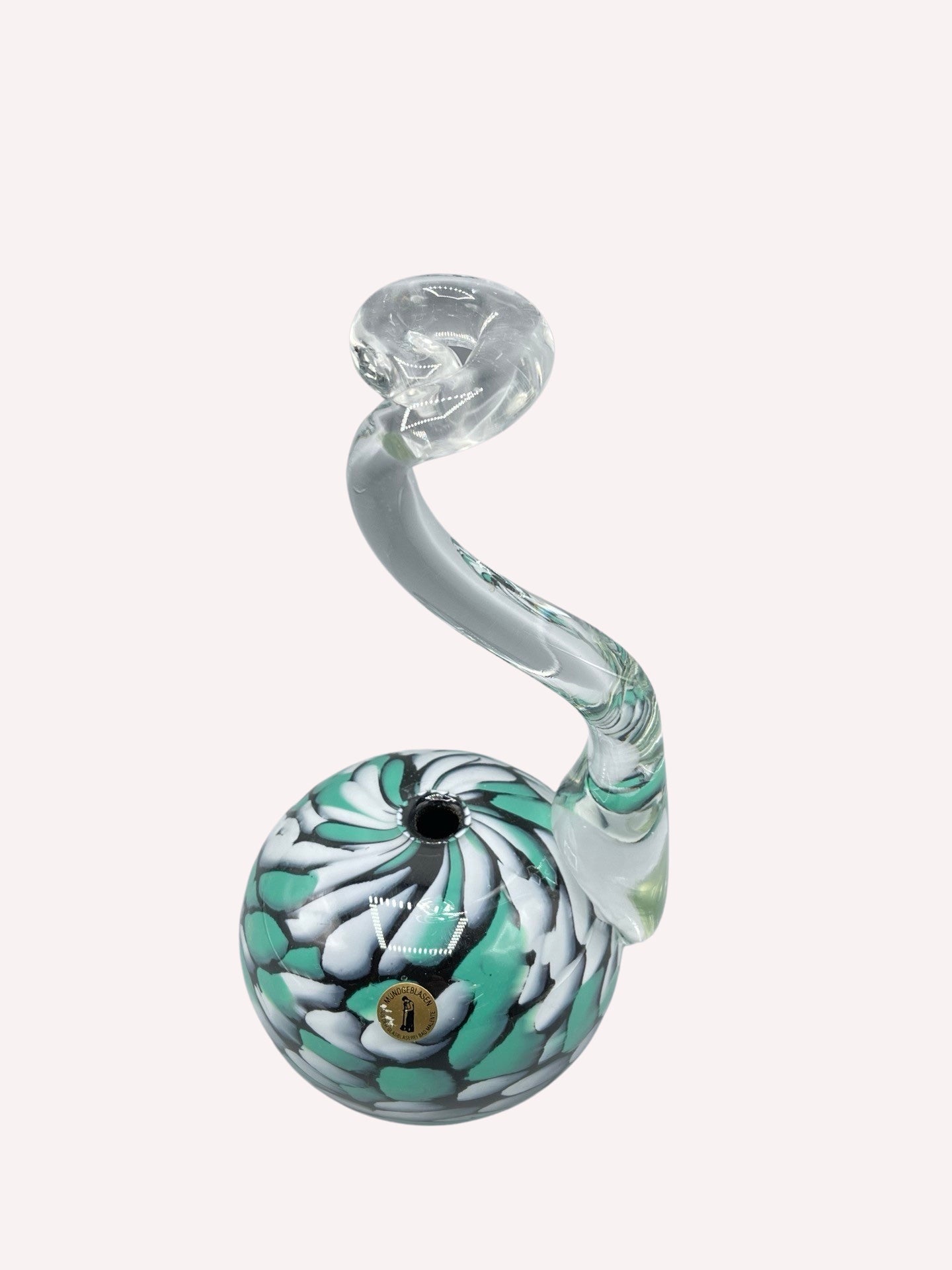 VASE GLASBLASEREI BAD MALENTE WEISS TÜRKIES HANDMADE