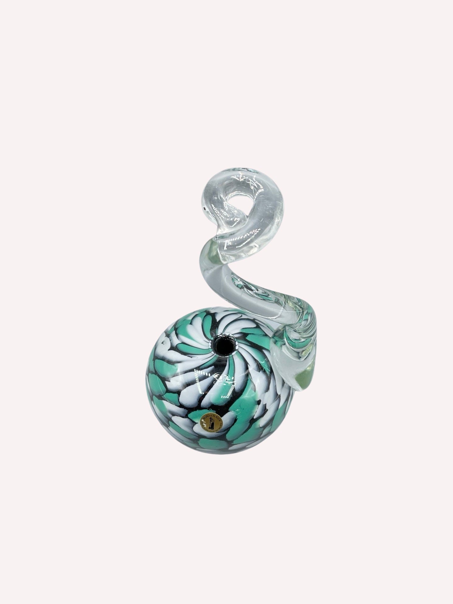 VASE GLASBLASEREI BAD MALENTE WEISS TÜRKIES HANDMADE